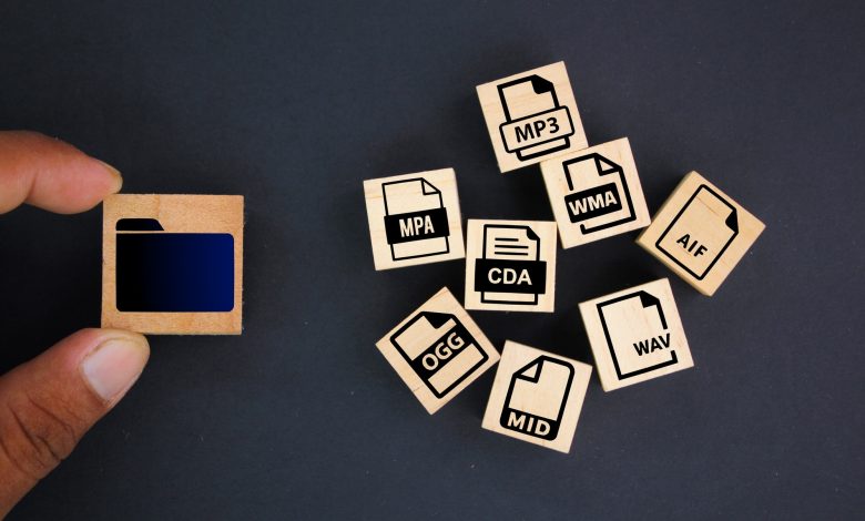 folder with icons Format audio files by file extension.